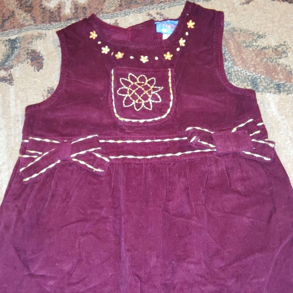 Girls Maroon Overalls - Picture 2 of 3